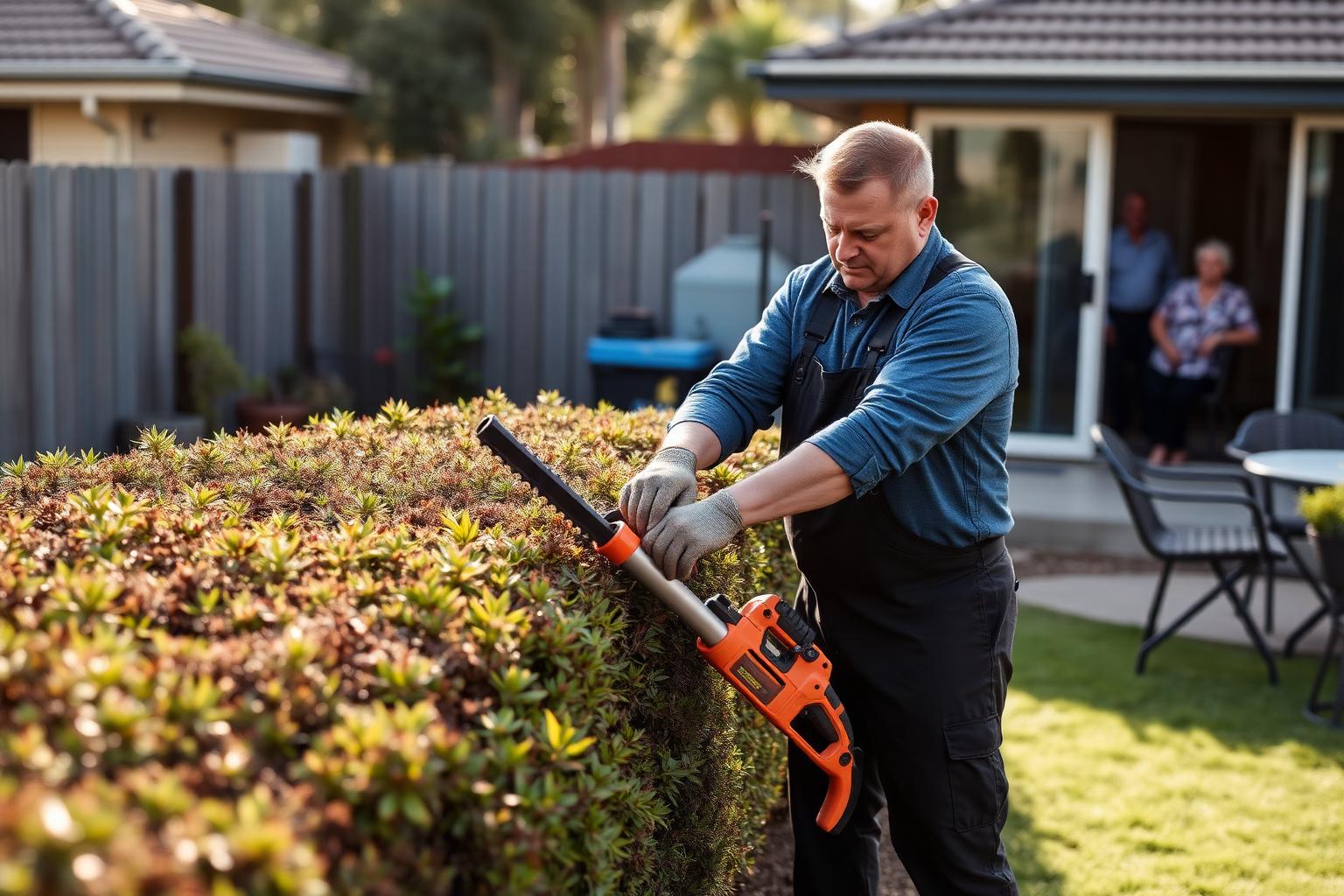 Gardener assisting with yard maintenance